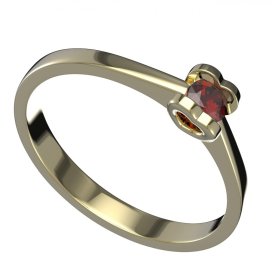 BG granátový prstýnek 1140 Stříbro 925 - pozlacené Granát