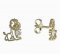BeKid dětské náušnice lev 1191 - Zapínání: Brizura 0-3 roky, Kov: Žluté zlato 585, Kámen: Bílý kubický zirkon