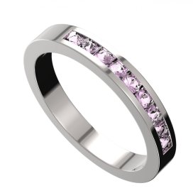 BG zlatý prstýnek 655 Bílé zlato - 585 Růžový kubický zirkon