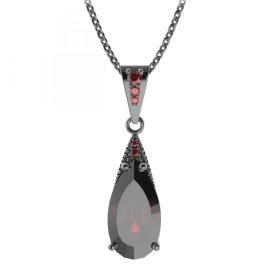 BG přívěs kapka 694-2 Stříbro 925 - ruthenium (30-90dní) Granát