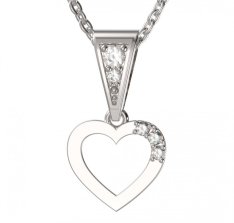 BG zlatý přívěšek srdíčko 1257 Bílé zlato - 585 Diamant