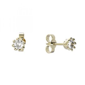 BG zlaté náušnice 554 Žluté zlato - 585 Diamant