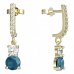 BeKid, Gold kids earrings -857 - Switching on: Pendant hanger, Metal: Yellow gold 585, Stone: Light blue cubic zircon