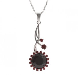 BG přívěs kruhováho tvaru 512-P Stříbro 925 - rhodium Granát