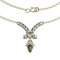 BG garnet necklace 257 - Metal: Silver 925 - rhodium, Stone: Moldavit and garnet