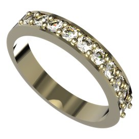 BG zlatý prstýnek - půlkruh 839 Žluté zlato - 585 Diamant