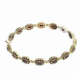 BG náramek přírodní broušený granát   455 Stříbro 925 - pozlacené Granát