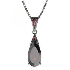 BG přívěs kapka 694-1 Stříbro 925 - ruthenium (30-90dní) Granát