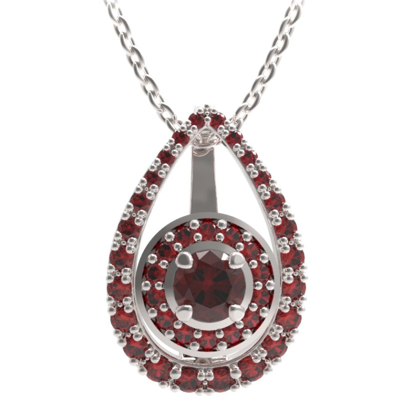 BG přívěs kruhového tvaru 541-90 Stříbro 925 - rhodium Granát