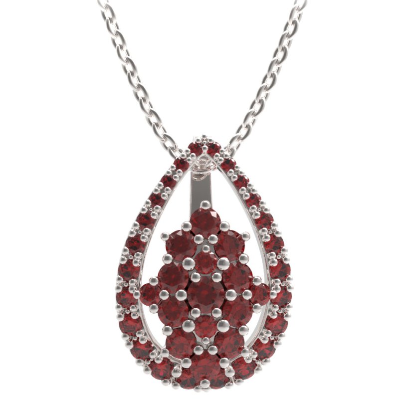 BG přívěs ve tvaru hvězdy 536-90 Stříbro 925 - rhodium Granát