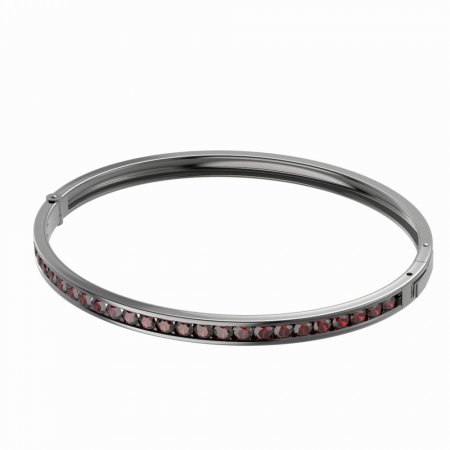 BG bracelet 022 - Metal: Silver 925 - ruthenium, Stone: Garnet