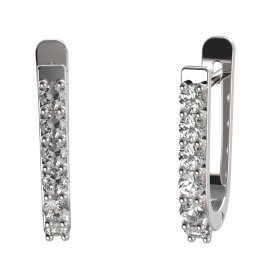 BG zlaté náušnice 93 Bílé zlato - 585 Diamant