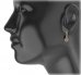 BG circular earring 088-96 - Metal: Silver 925 - ruthenium, Stone: Moldavit and garnet