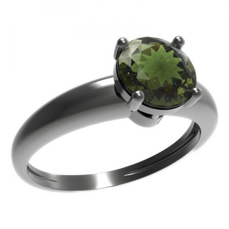 BG prsten s kulatým kamenem 474-I - Kov: Stříbro 925 - rhodium, Kámen: Granát