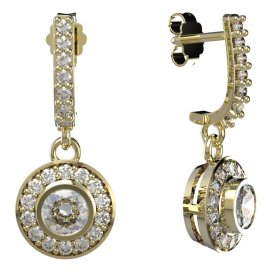 BG zlaté diamantové náušnice -  754 Žluté zlato - 585 Diamant lab-grown