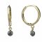 BG zlaté náušnice 1290 s černou perlou - Zapínání: Anglické E07, Kov: Žluté zlato 585, Kámen: Kubický zirkon a tahiti perla