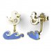 BeKid Gold earrings components -  Waves - Metal: Yellow gold 585, Stone: White cubic zircon