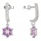 BeKid, Gold kids earrings -109 - Switching on: Screw, Metal: White gold 585, Stone: Red cubic zircon
