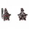 BG náušnice ve tvaru hvězdy 521-87 - Kov: Stříbro 925 - rhodium, Kámen: Granát
