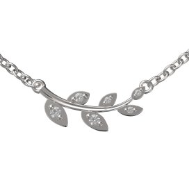 BG zlatý náhrdelník - větvička 1405 Bílé zlato - 585
