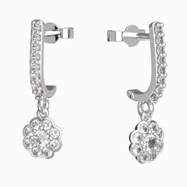 BG zlaté náušnice 552 Bílé zlato - 585 Diamant