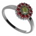 BG ring circular 628-I - Metal: Silver 925 - rhodium, Stone: Garnet