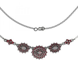 BG náhrdelník 749 Stříbro 925 - ruthenium (30-90dní) Granát