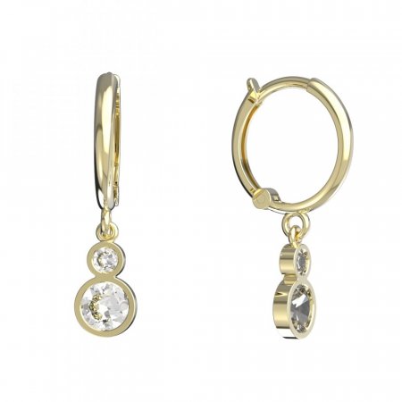 BeKid, Gold kids earrings -864 - Switching on: Circles 12 mm, Metal: Yellow gold 585, Stone: Diamond