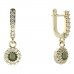 BG circular earring 452-84 - Metal: Silver - gold plated 925, Stone: Moldavite and cubic zirconium
