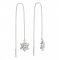 BeKid, Gold kids earrings -090 - Switching on: Chain 9 cm, Metal: White gold 585, Stone: Red cubic zircon