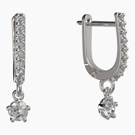 BG zlaté náušnice 873 Bílé zlato - 585 Diamant
