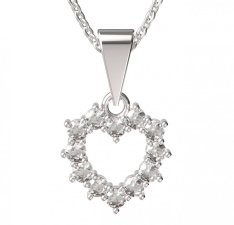 BG zlatý přívěšek srdíčko 005 Bílé zlato - 585 Diamant