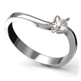 BG zlatý prstýnek 780 Bílé zlato - 585 Diamant