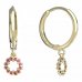 BeKid, Gold kids earrings -855 - Switching on: Circles 15 mm, Metal: Yellow gold 585, Stone: Red cubic zircon
