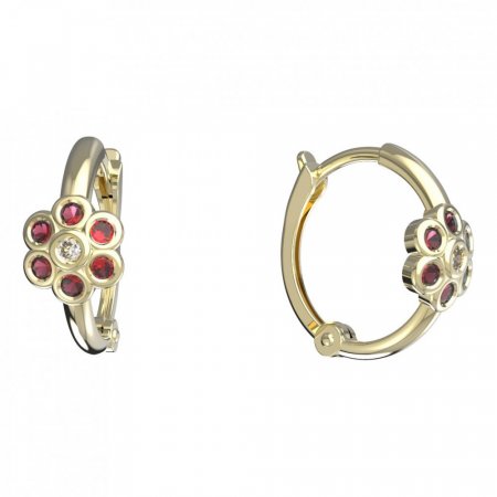 BeKid, Gold kids earrings -1343 - Metal: Yellow gold 585, Stone: White cubic zircon