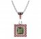 BG pendant square 099-2 - Metal: Silver 925 - rhodium, Stone: Garnet