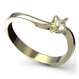 BG zlatý prstýnek 780 Žluté zlato - 585 Diamant