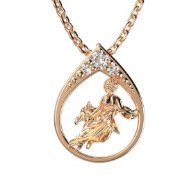 BG zlatý diamantový přívěšek Panna 047 Růžové zlato 585 (30-90dní) Diamant lab-grown