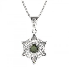 BG přívěs solitérní 409-1 Stříbro 925 - rhodium Vltavín a  kubický zirkon
