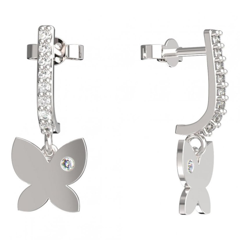 BeKid dětské náušnice motýlek 843 Bílé zlato - 585 Diamant