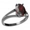 BG ring oval stone 492-V - Metal: Silver 925 - rhodium, Stone: Garnet