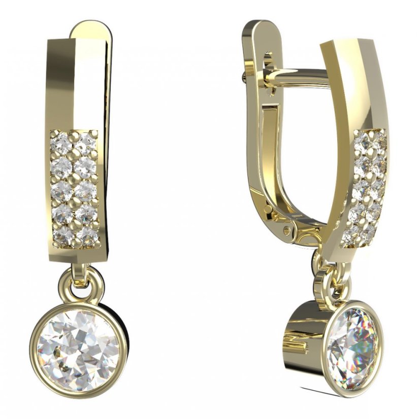BG zlaté náušnice 723 Žluté zlato - 585 Diamant