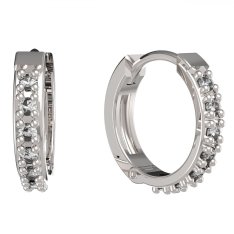 BG zlaté náušnice 1286 ktlhy Bílé zlato - 585 Diamant