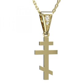 BG zlatý přívěšek křížek 1102 Žluté zlato - 585