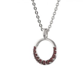 BG přívěs granátový kruh 1578 Stříbro 925 - rhodium Granát