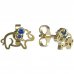 BeKid, Gold kids earrings -1158 - Switching on: Puzeta, Metal: Yellow gold 585, Stone: Dark blue cubic zircon