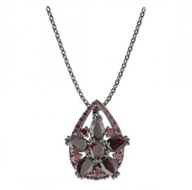 BG přívěs ve tvaru hvězdy 521-90 Stříbro 925 - ruthenium (30-90dní) Granát