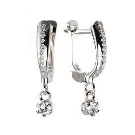 BG zlaté náušnice 553 Bílé zlato - 585 Diamant