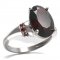 BG ring oval stone 480-K - Metal: Silver 925 - rhodium, Stone: Moldavit and garnet