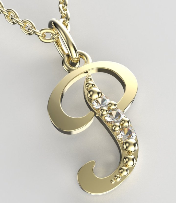 BeKid dětský zlatý přívěsek písmenko P - 1525 Žluté zlato - 585 Diamant